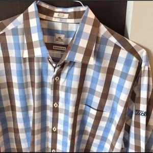 Peter Millar plaid button down, “Weekend Warrior”